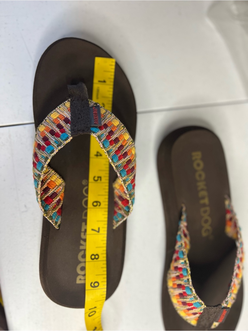 Rocket Dog women's platform Cushion Footbed flip-flops Size 9 colorful woven - Picture 5 of 7